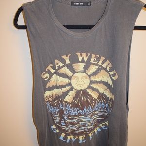 Obey "Stay Weird & Live Free" Tank- Size S